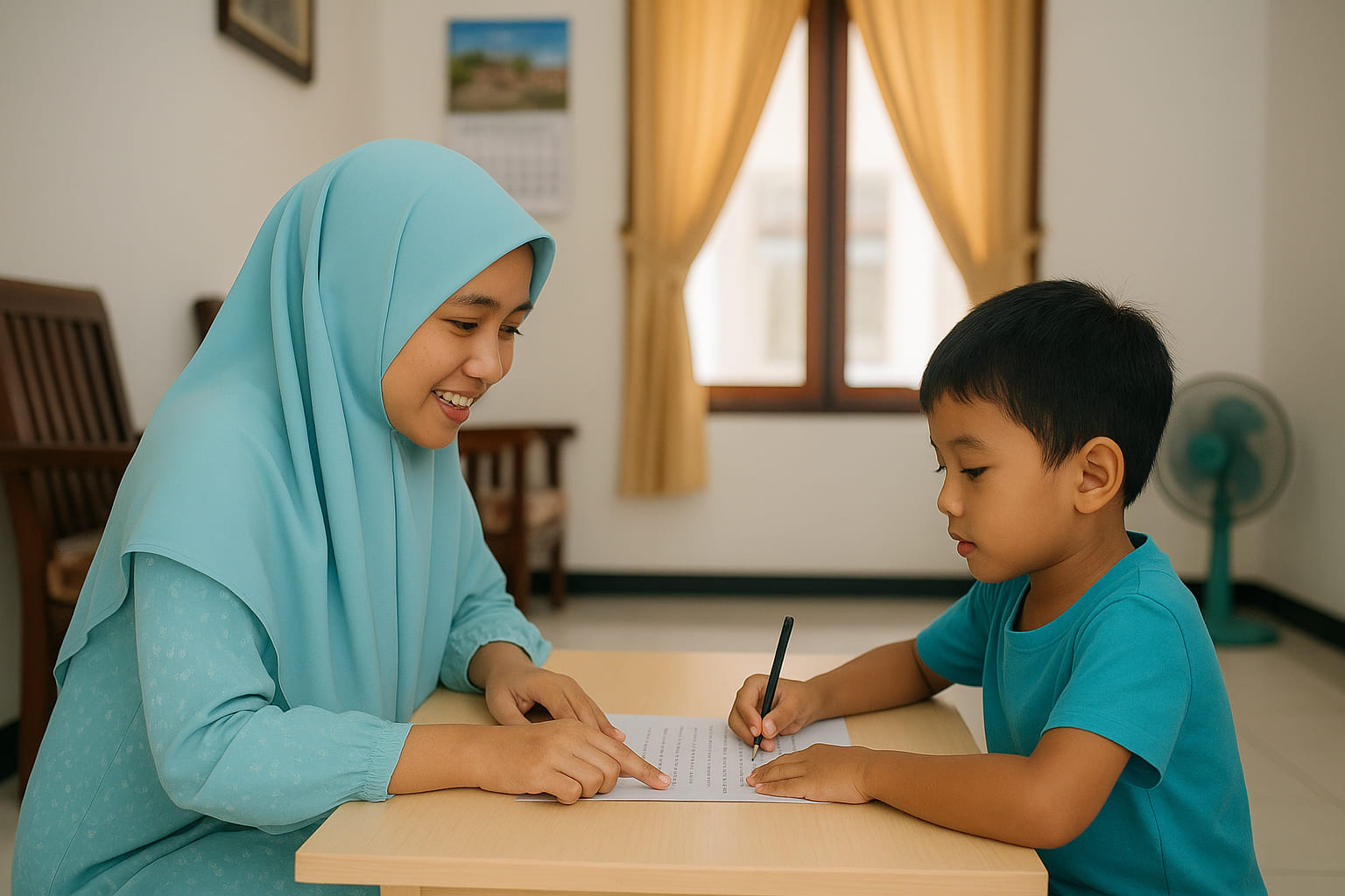 Siswa belajar membaca dengan metode Ahe